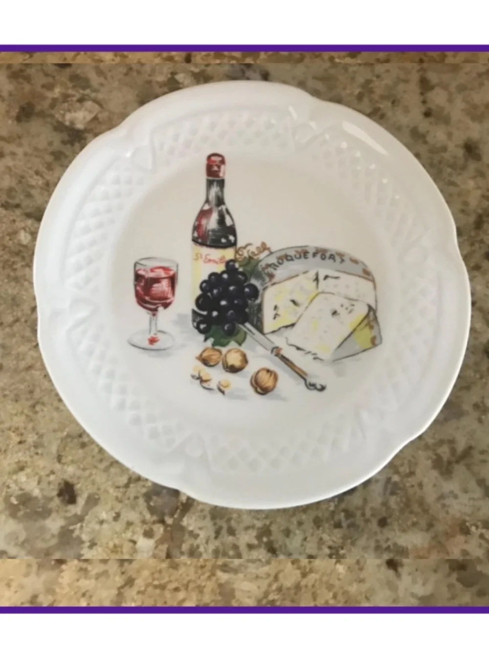Porcelain canapé appetizer plates  PHILIPPE DESHOULIERE set of 6 New In Box